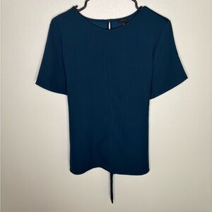 Ann Taylor Teal Blouse with Tie Back & Fit and Flare Design